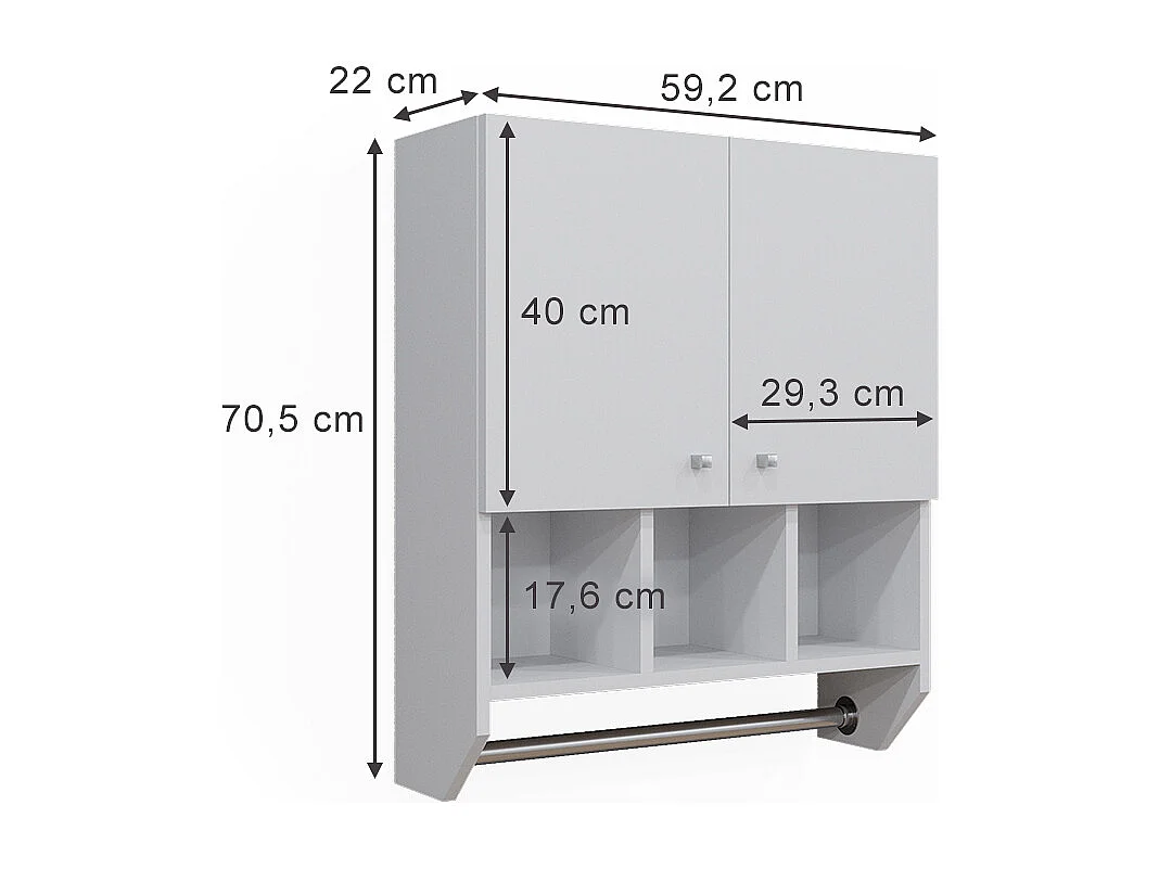 Armoire de blanc 59.2x22x70.5 fynn