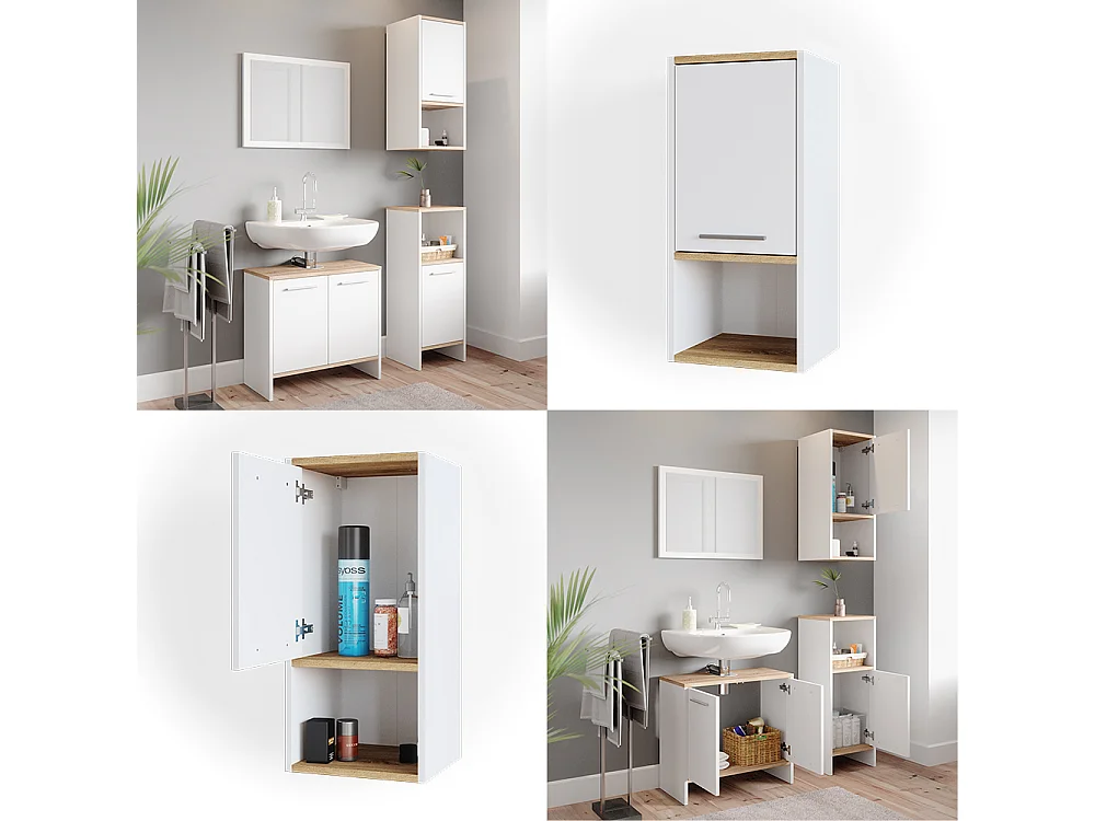 Armario de baño blanco 32x28.1x68 elvio