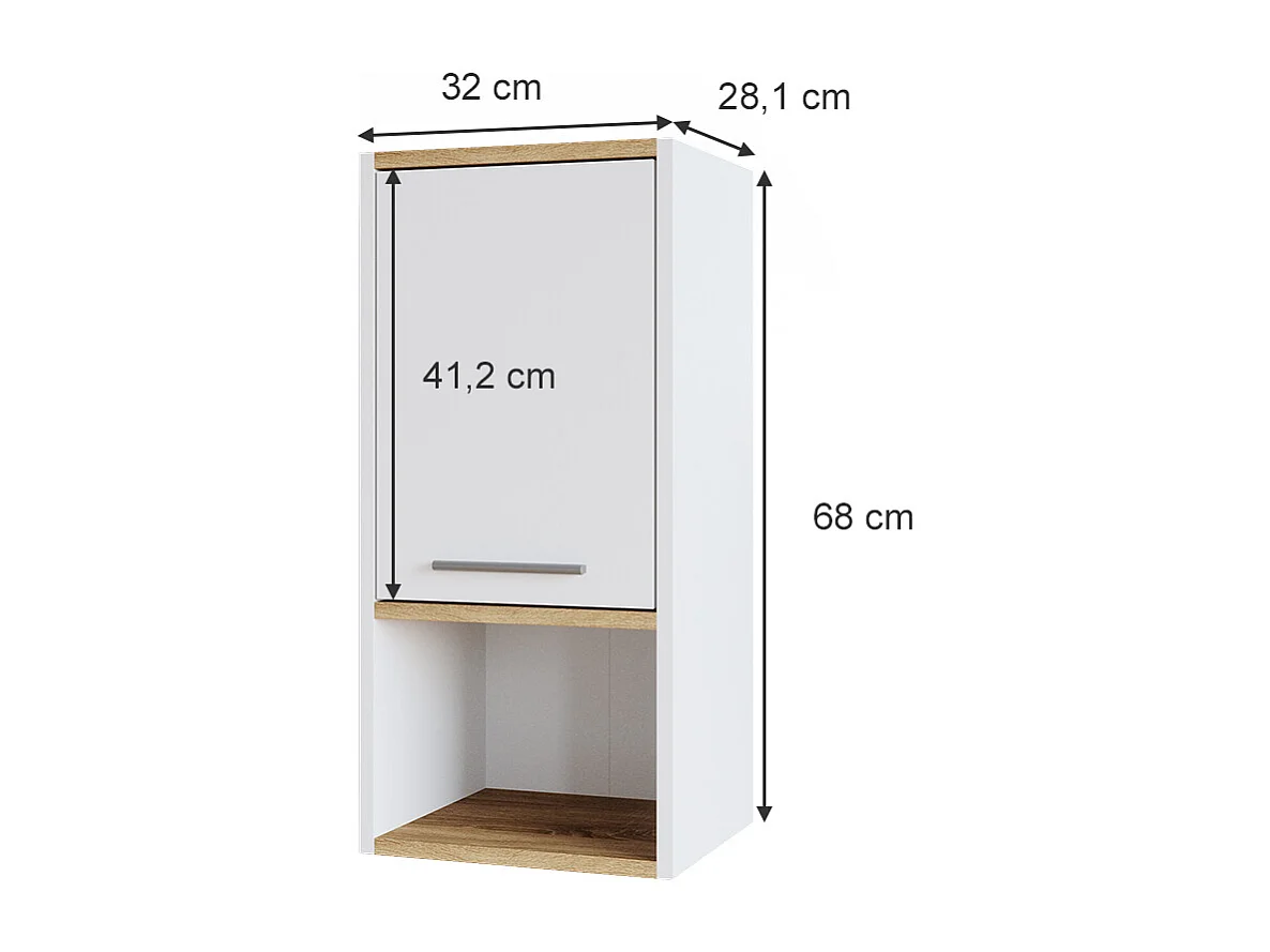 Armoire murale blanc 32x28.1x68 elvio