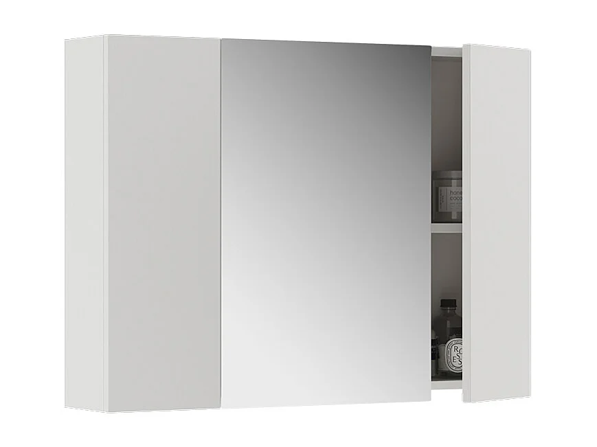 Armario con espejo para baño blanco 80x16.4x59.2 leopold