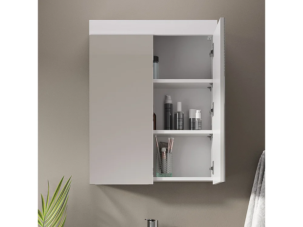 Armoire de toilette blanc 60x17x77 luna