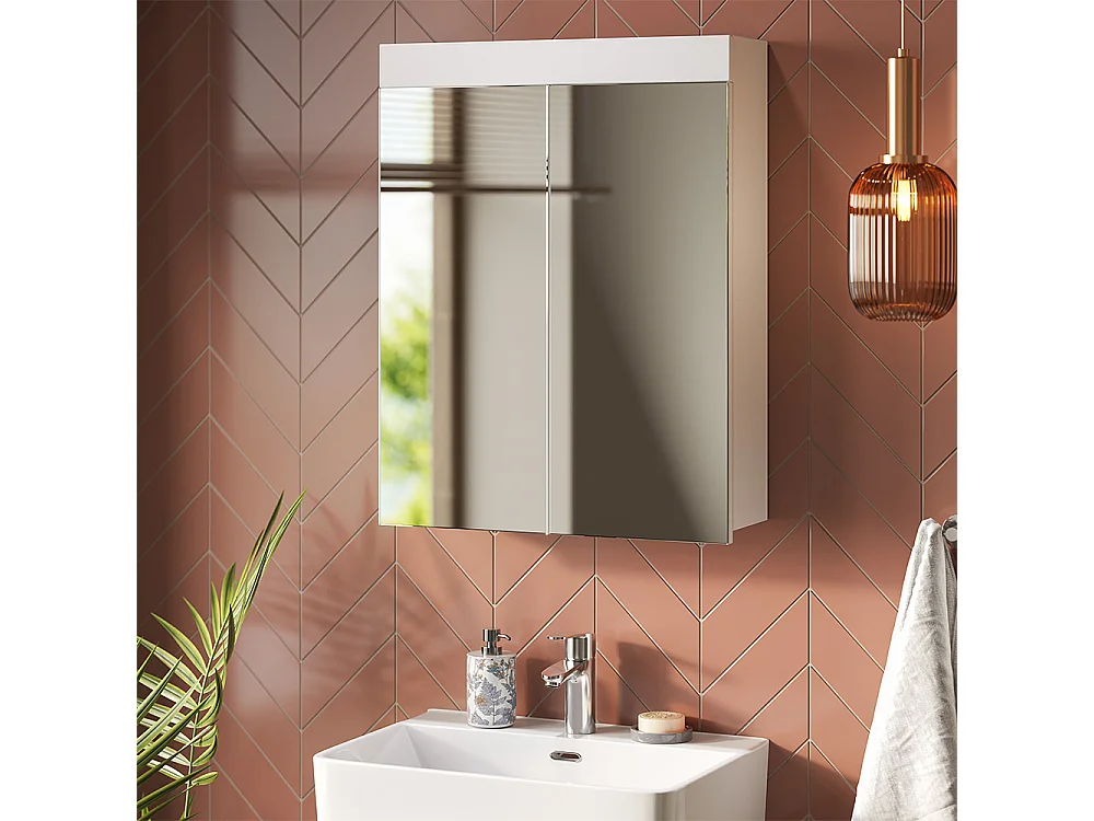 Badspiegelschrank weiß 60x17x77 luna