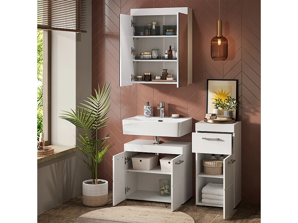 Badspiegelschrank weiß 60x17x77 luna