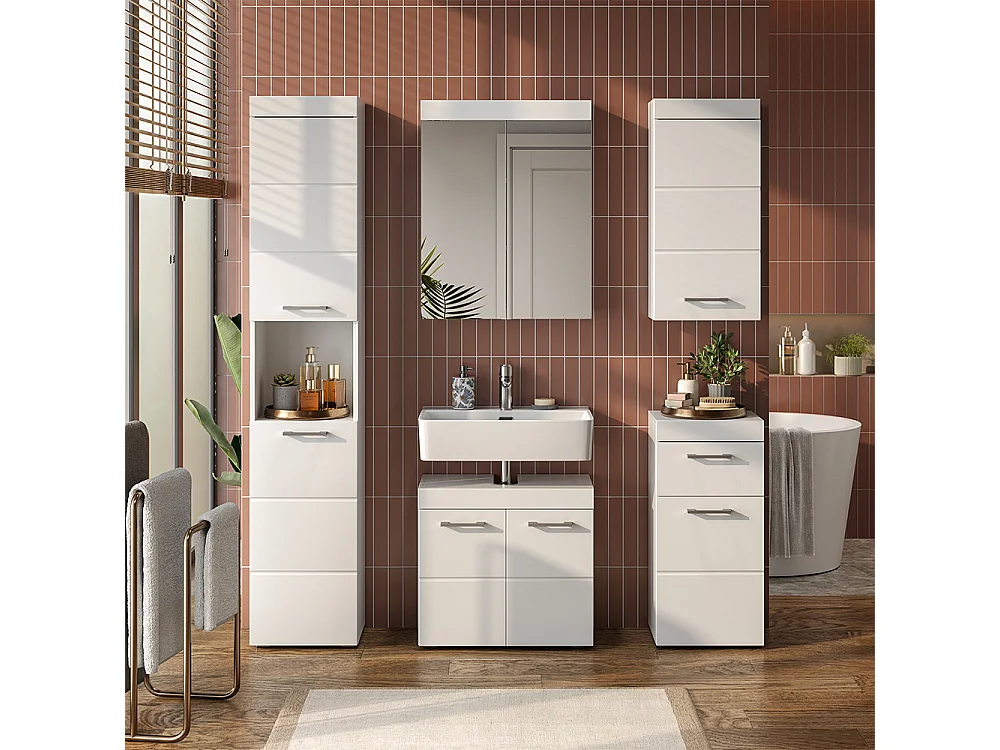 Badspiegelschrank weiß 60x17x77 luna