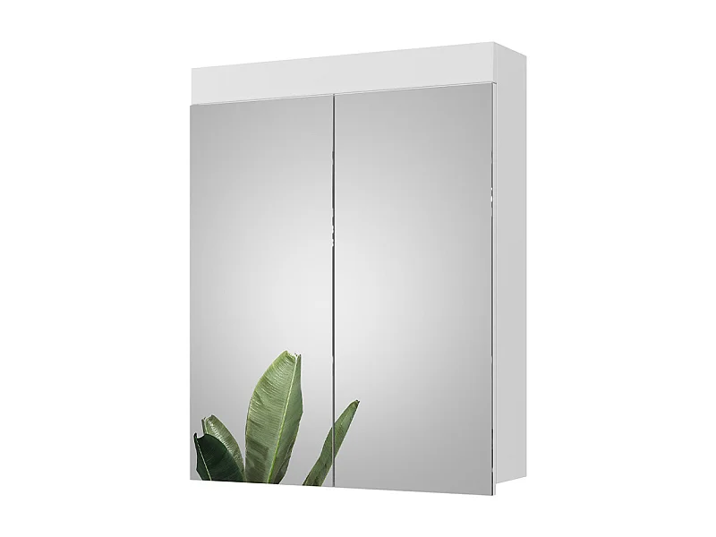 Specchio contenitore bagno bianco 60x17x77 luna