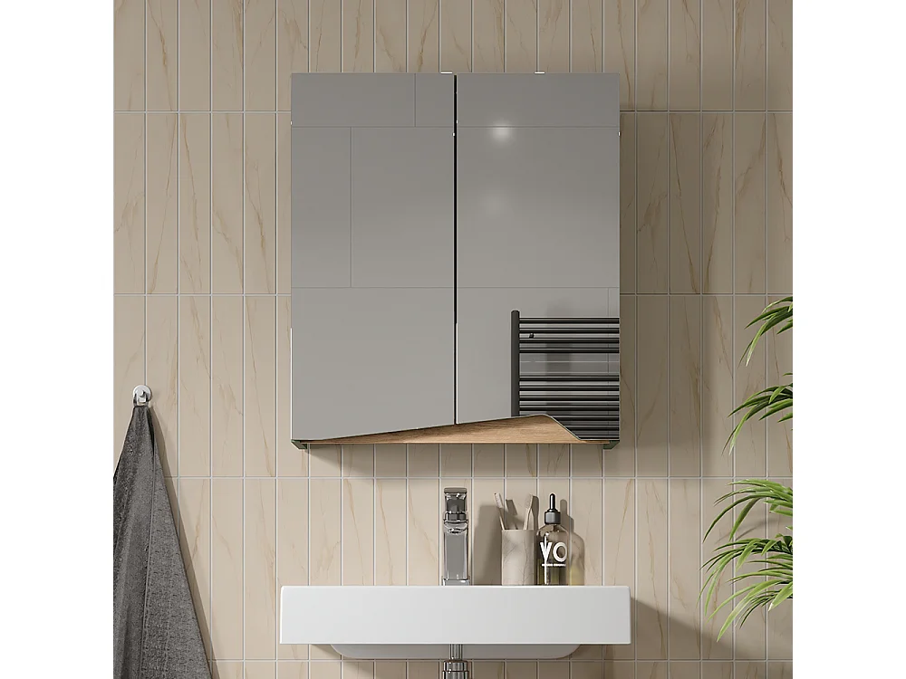 Armoire de toilette vert/artisan 60x20x67 marelle