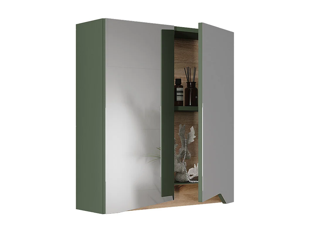 Armoire de toilette vert/artisan 60x20x67 marelle
