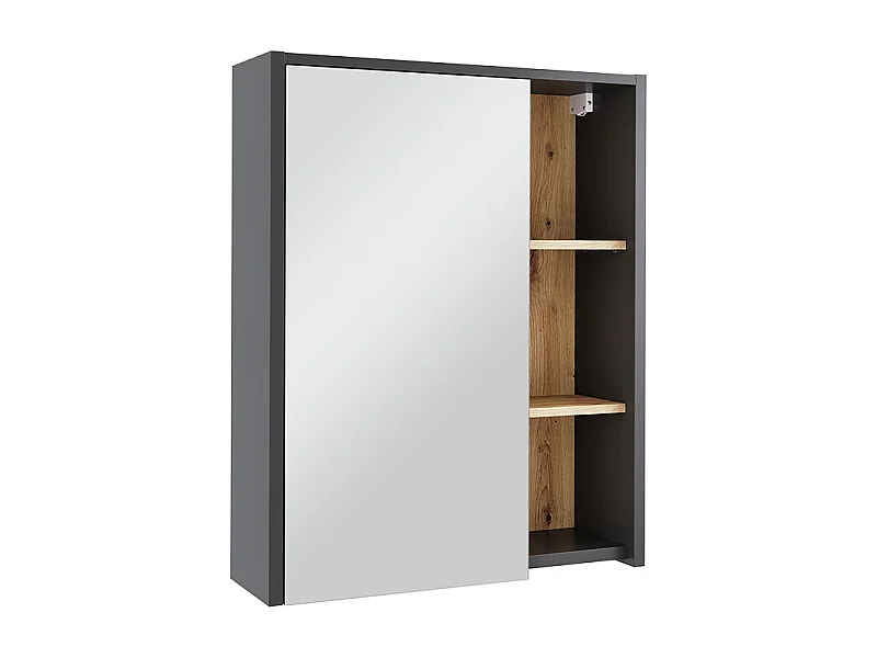 Armario con espejo de baño gris/artisan 60x18x75 viola