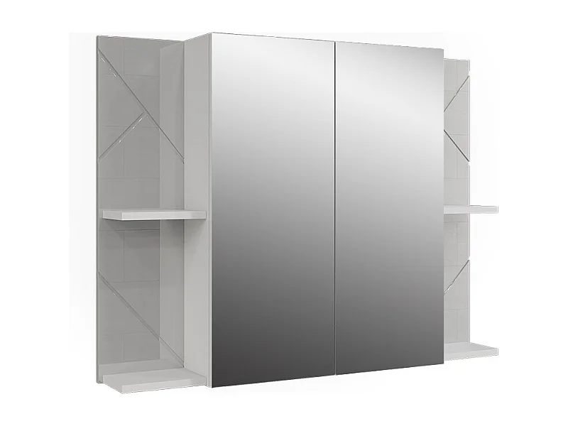 Armario con espejo de baño blanco/blanco alto brillo 100x17.2x75 irma