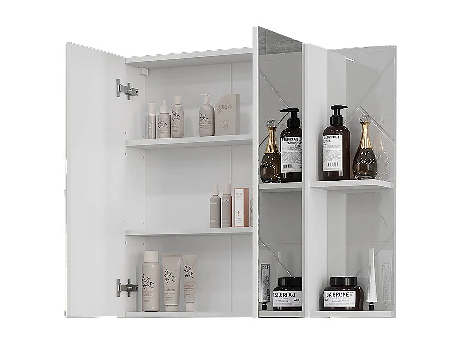 Armoire de toilette blanc/blanc brillant 100x17.2x75 irma