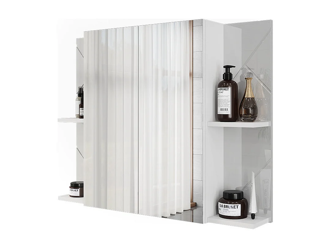 Armoire de toilette blanc/blanc brillant 100x17.2x75 irma