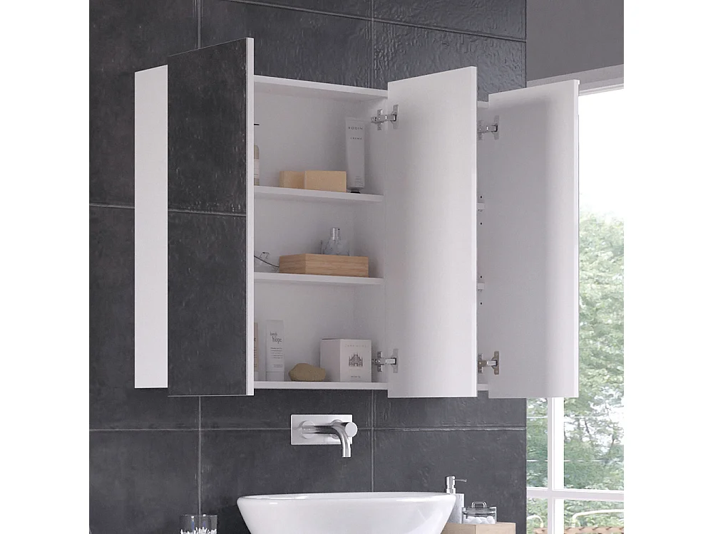 Armoire de toilette blanc 100x16.9x79.8 sola