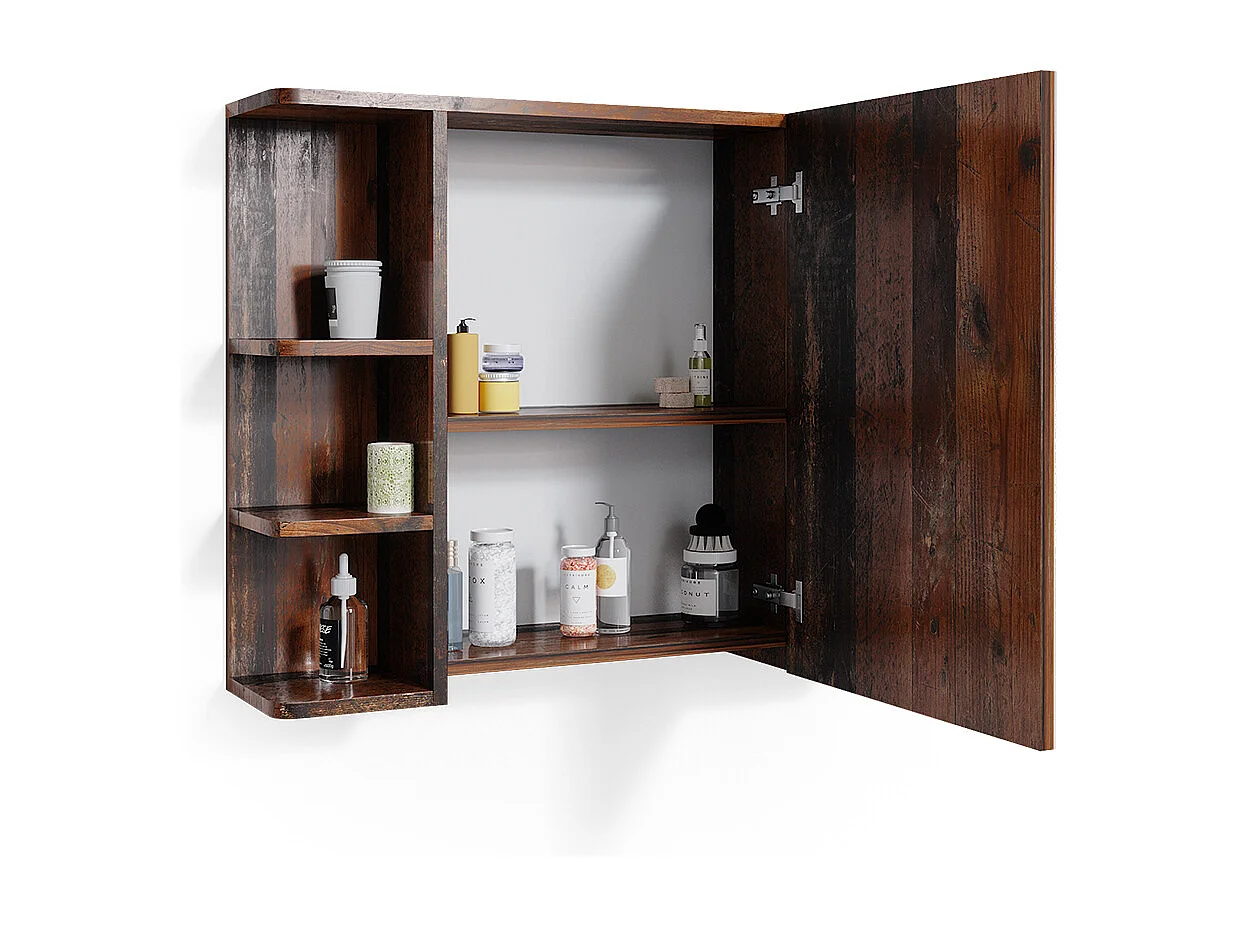 Armario con espejo para baño estilo antiguo 79.6x21.2x64 fynn