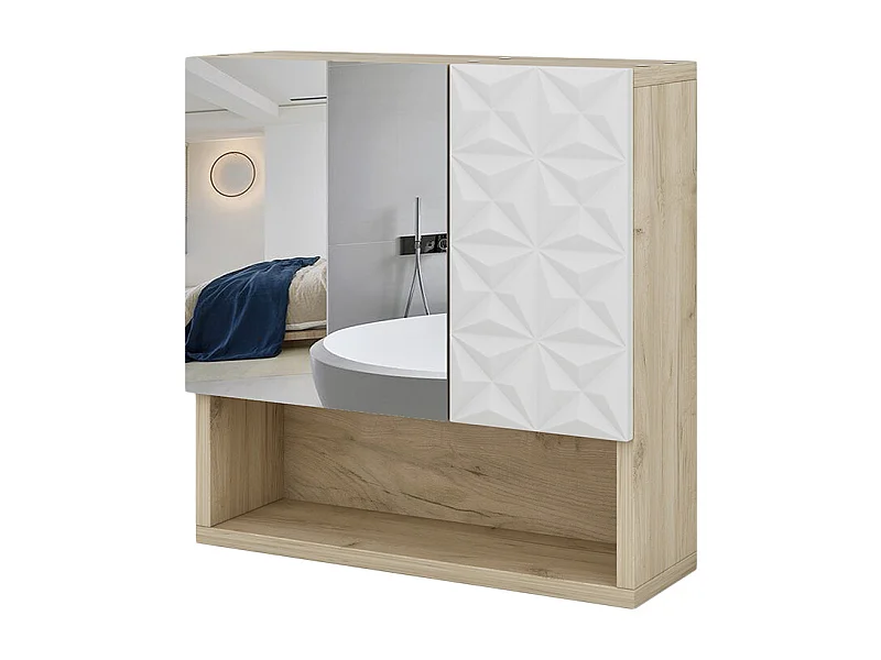 Armario con espejo para baño blanco 54x17x55 edge