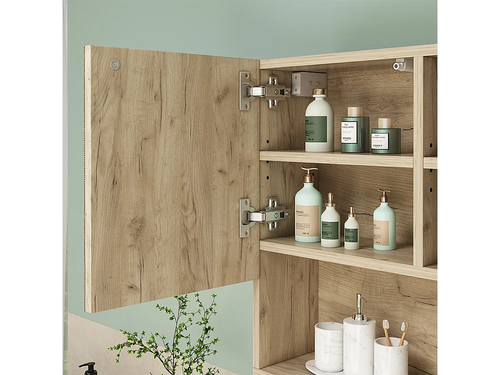 Armario con espejo para baño blanco 54x17x55 edge