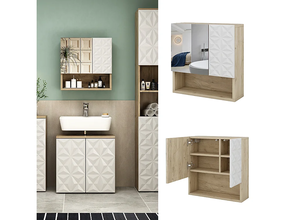 Armoire de toilette blanc 54x17x55 edge