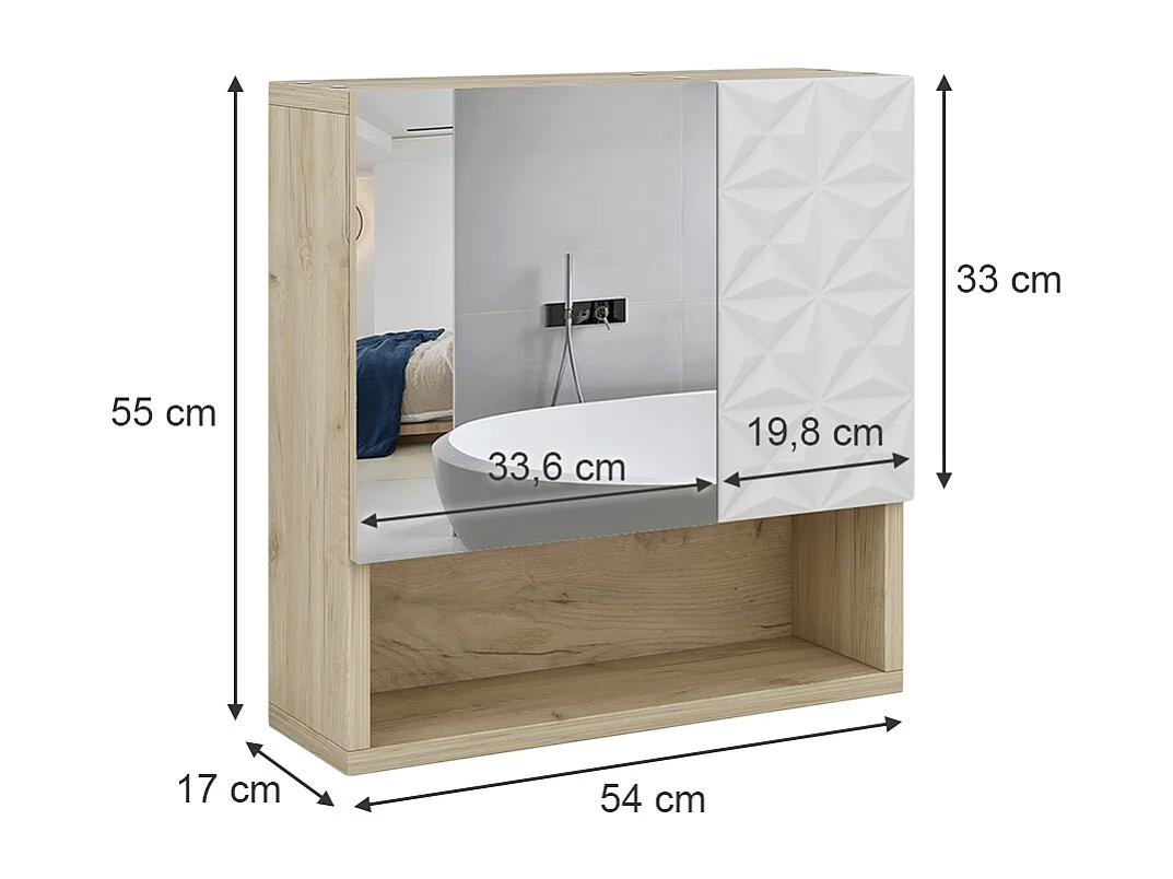 Armoire de toilette blanc 54x17x55 edge