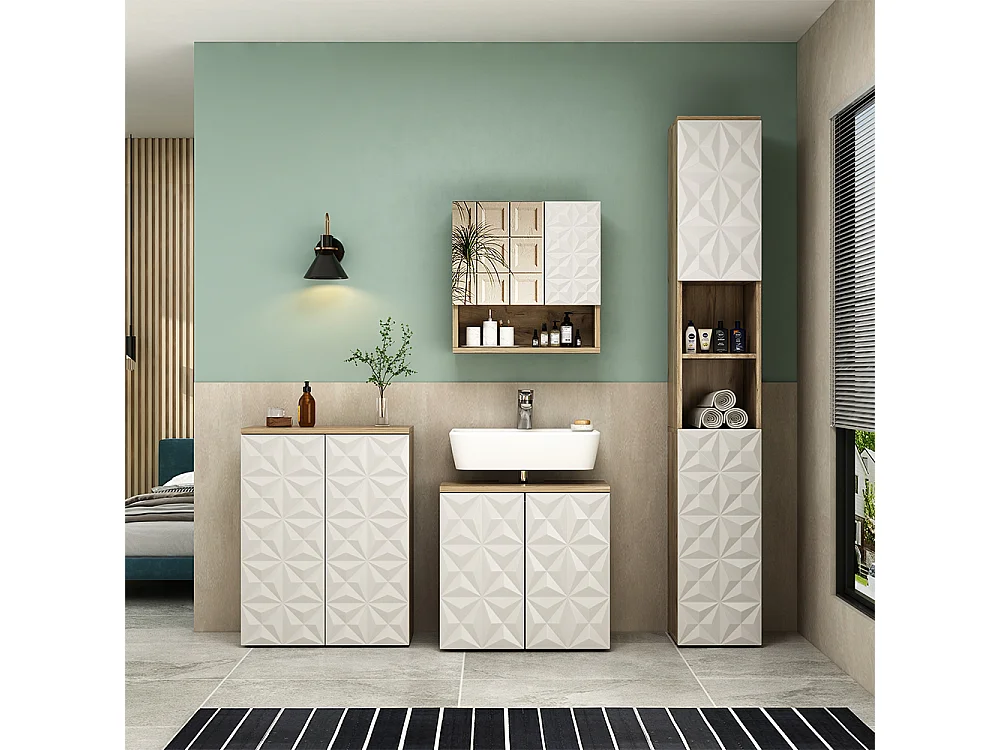 Armoire de toilette blanc 54x17x55 edge
