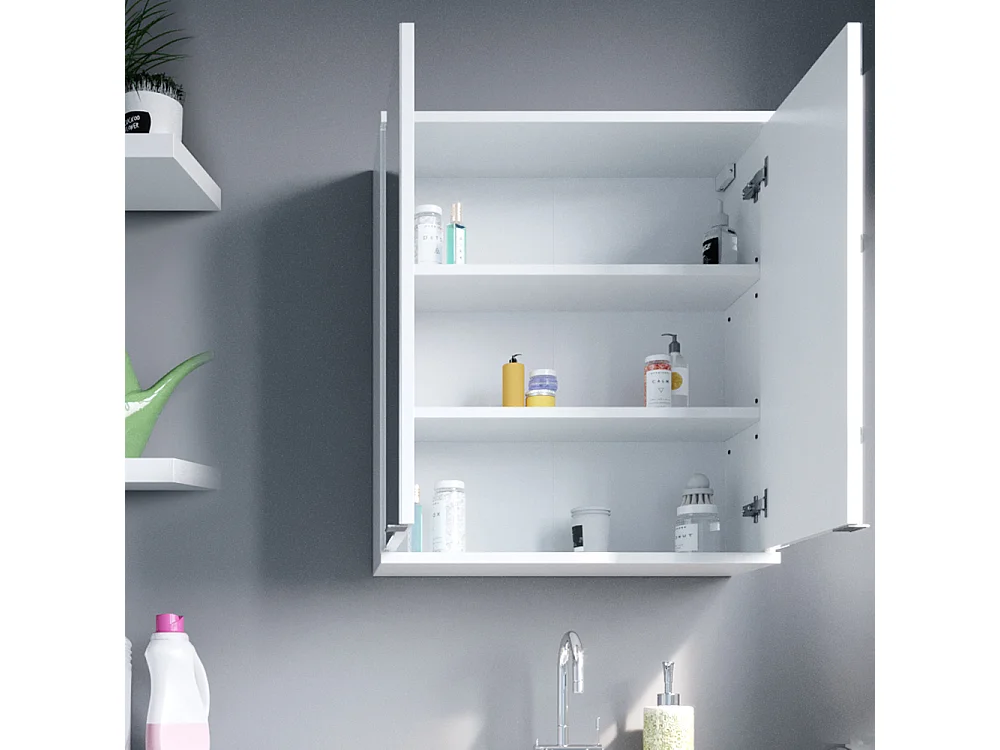 Armario con espejo para baño blanco 60x20x68 roy