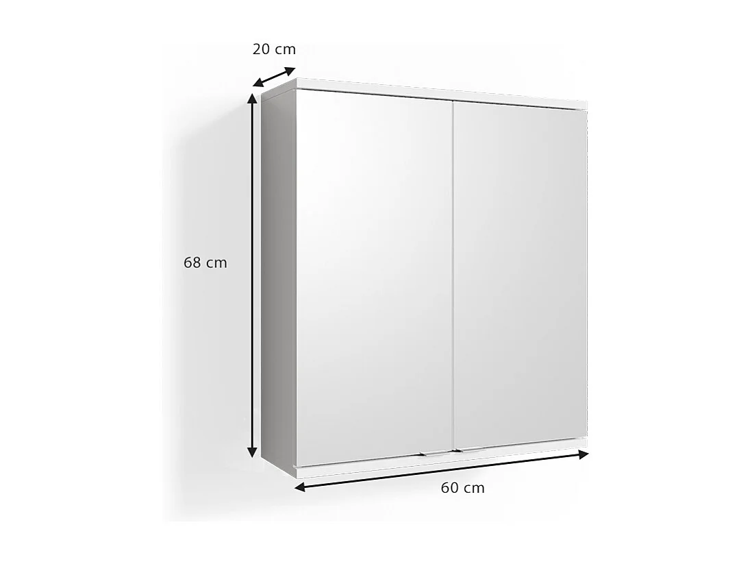 Armoire de toilette blanc 60x20x68 roy