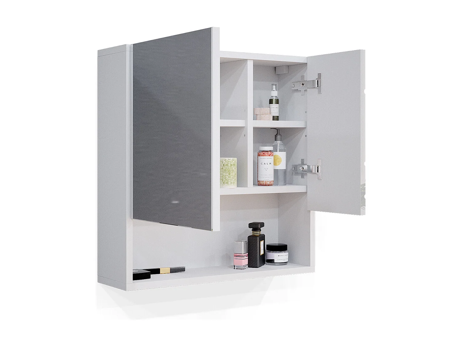 Armario con espejo para baño blanco alto brillo 54x16.9x55 irma