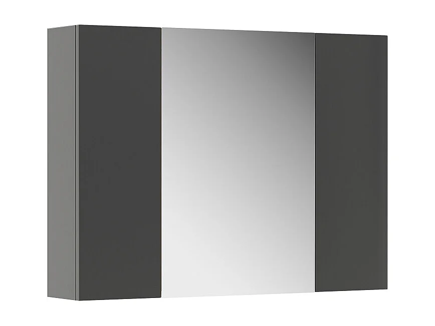 Armario con espejo para baño antracita 80x16.4x59.2 leopold