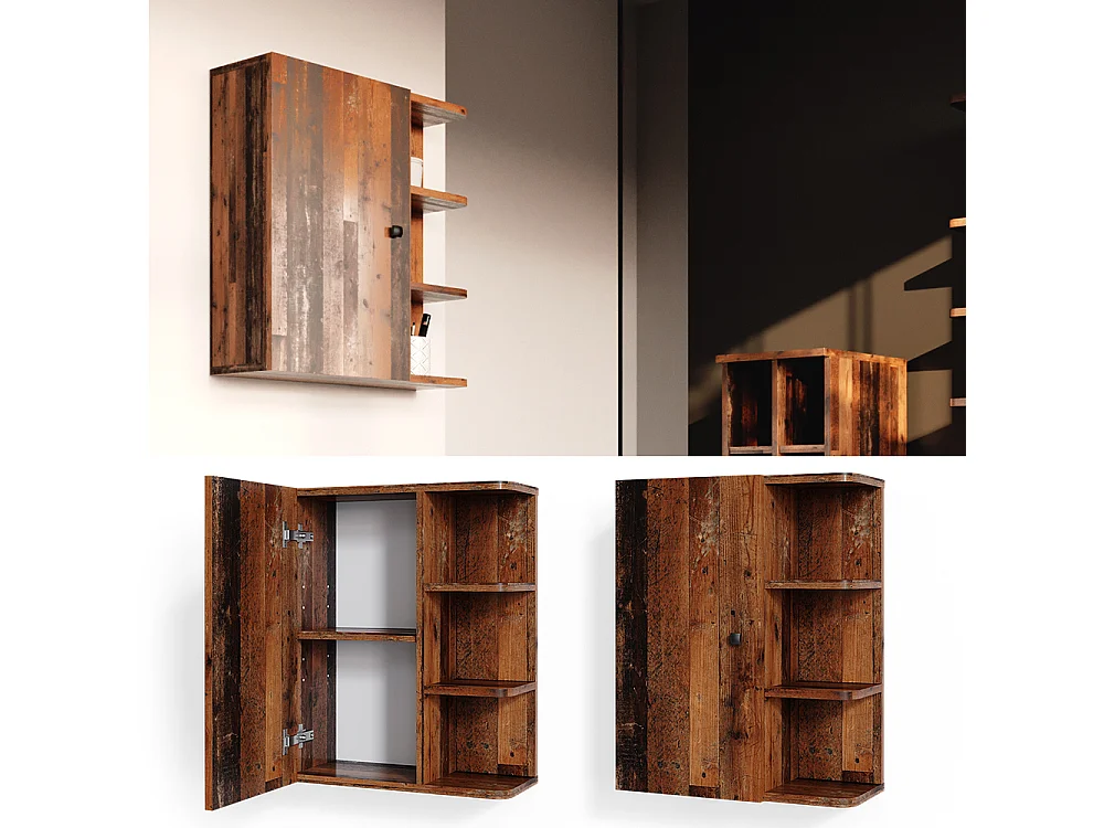 Armoire murale chêne rustique 47.2x20.8x59.2 fynn