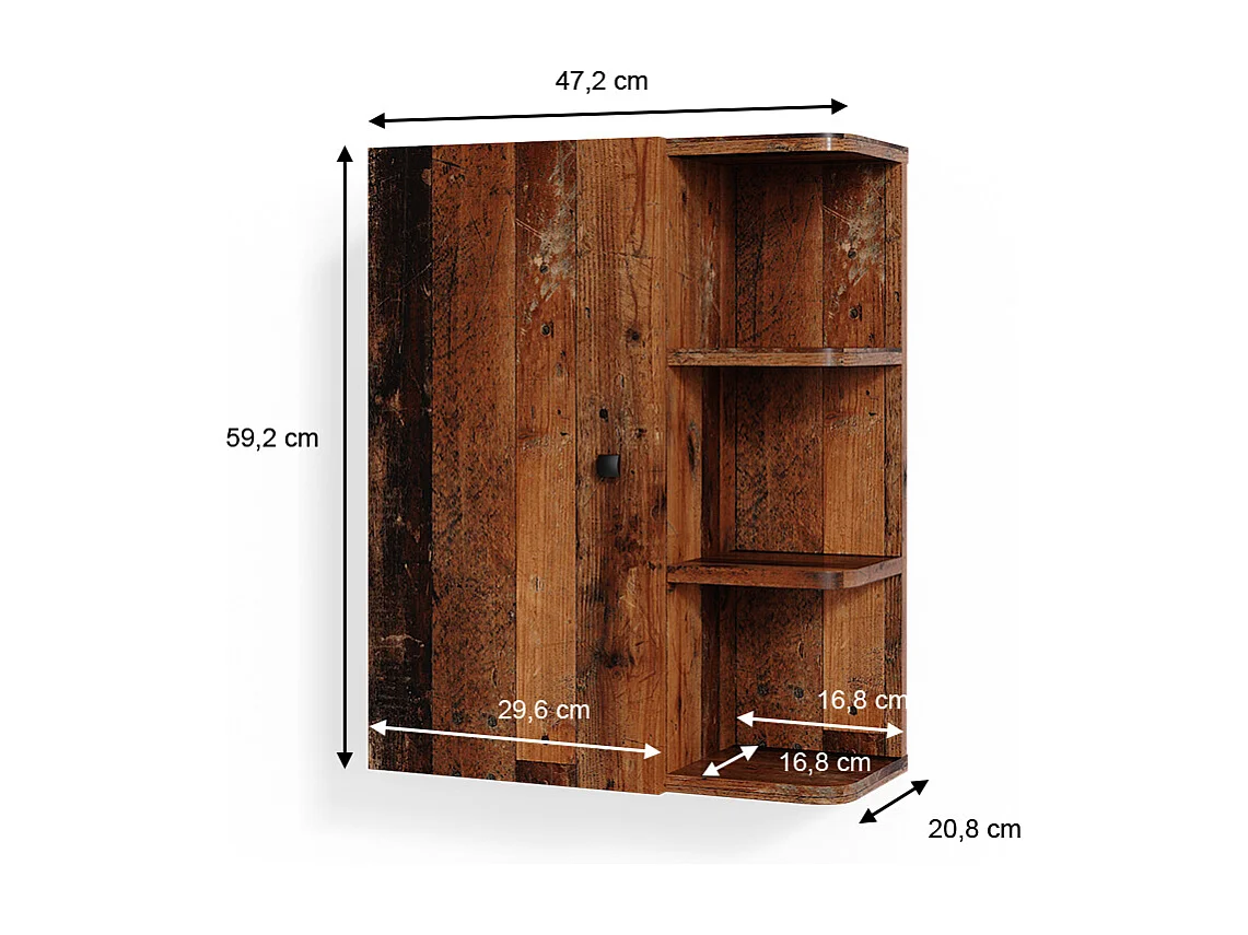 Armoire murale chêne rustique 47.2x20.8x59.2 fynn