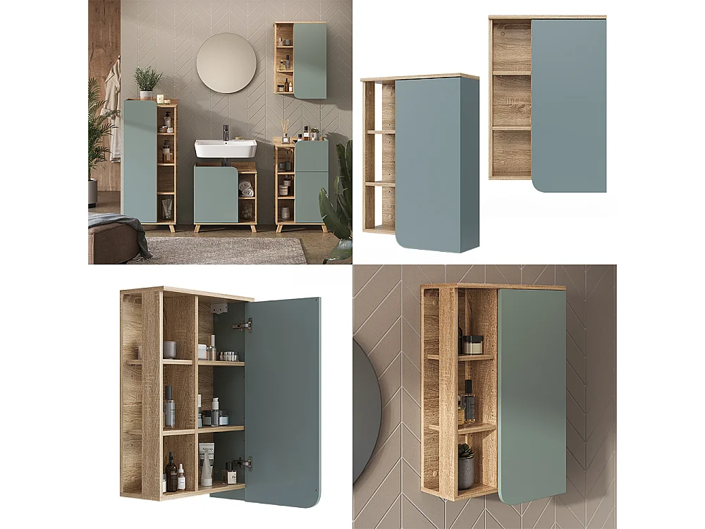 Badkamerkast sonoma/blauw 50x20x75 karen