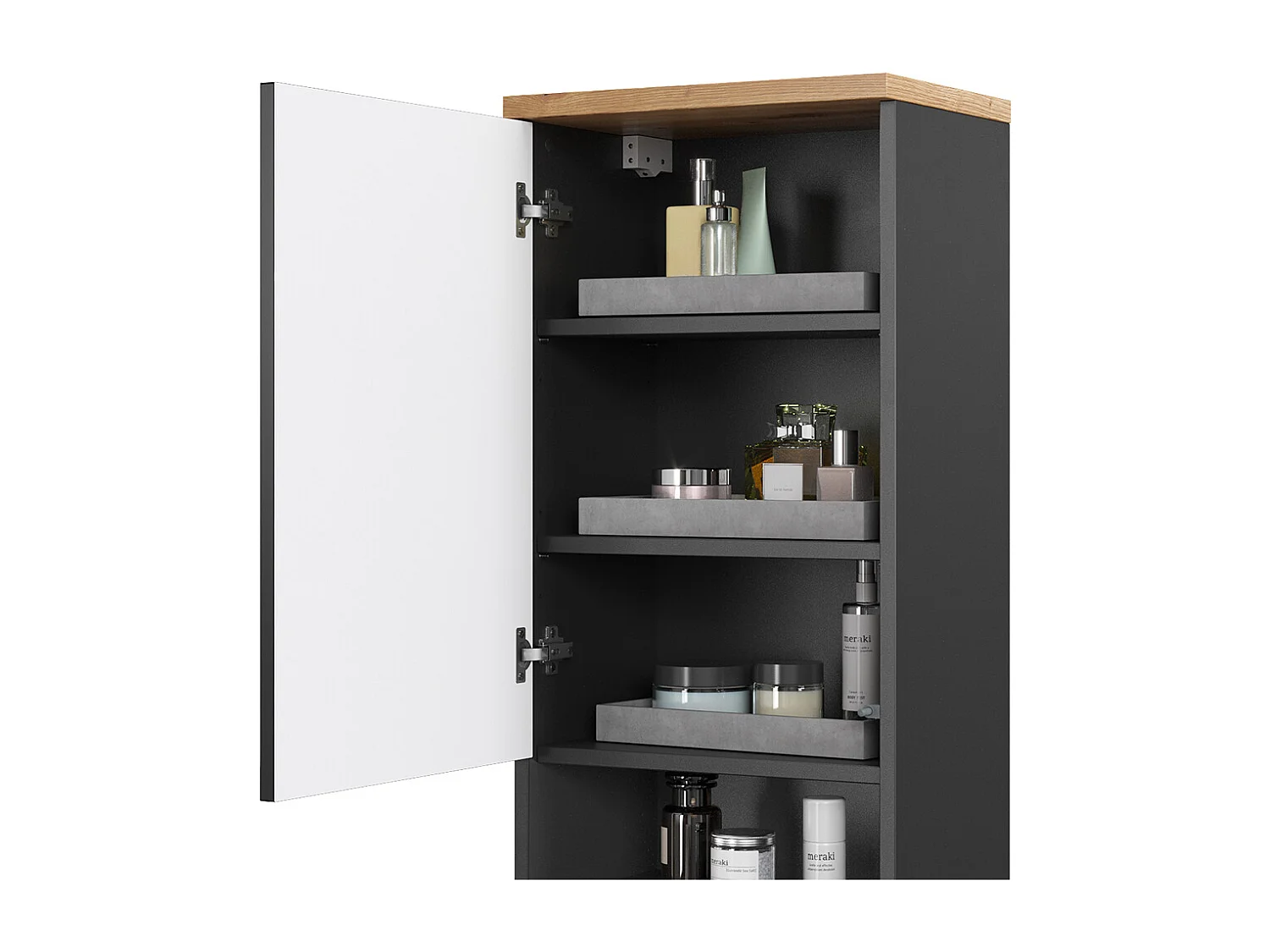 Armario de baño antracita 40x27x77.5 eden