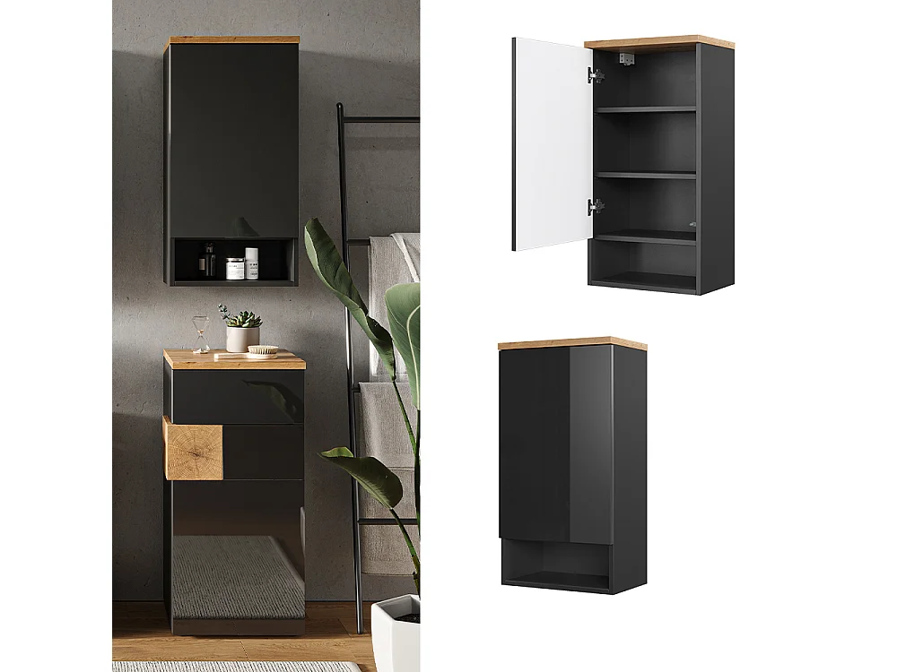 Armoire murale anthracite 40x27x77.5 eden