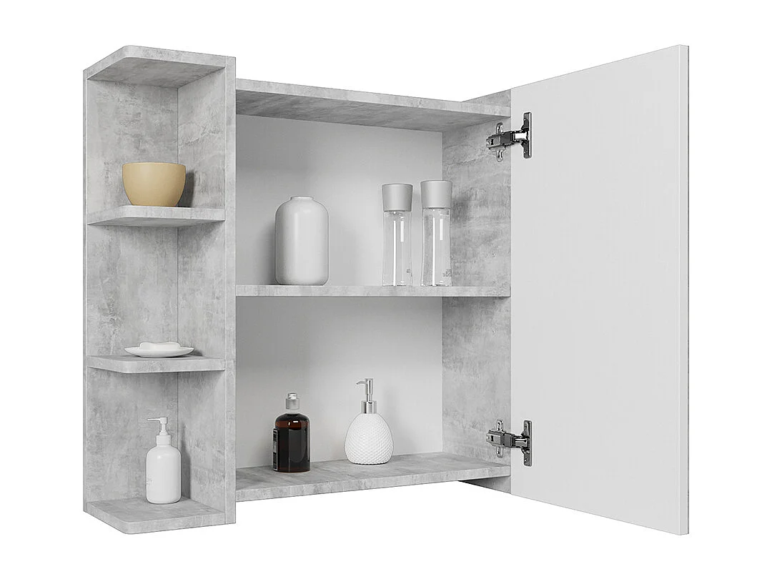 Armario con espejo para baño hormigón 62x20.8x64 fynn