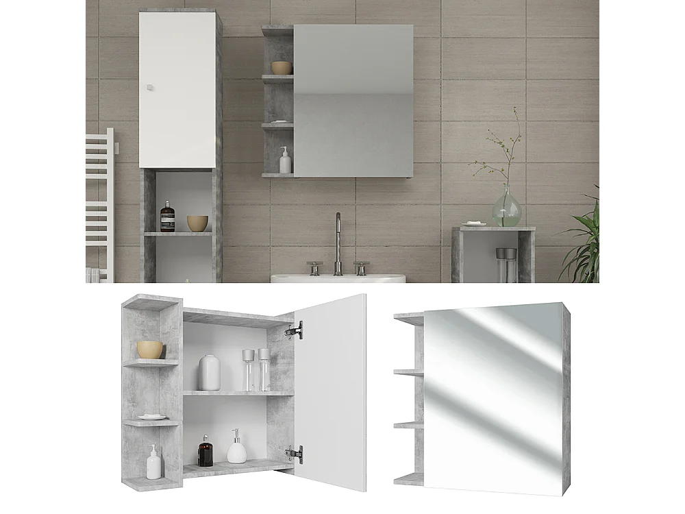 Armoire de toilette béton 62x20.8x64 fynn