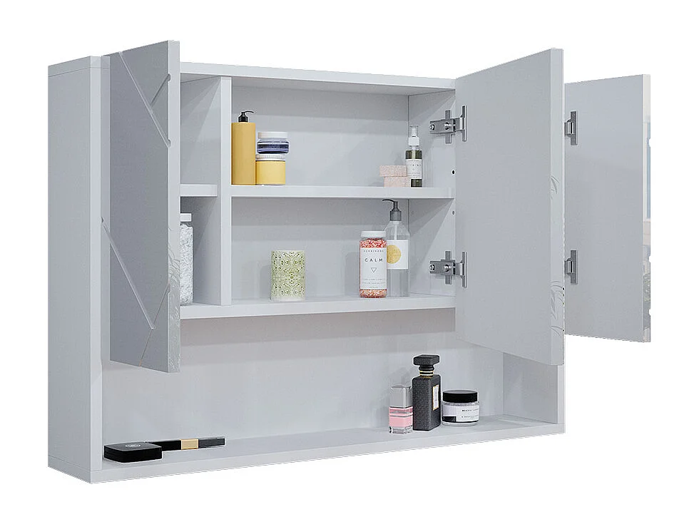 Armoire de toilette blanc haute brillance 80.1x17x55 irma