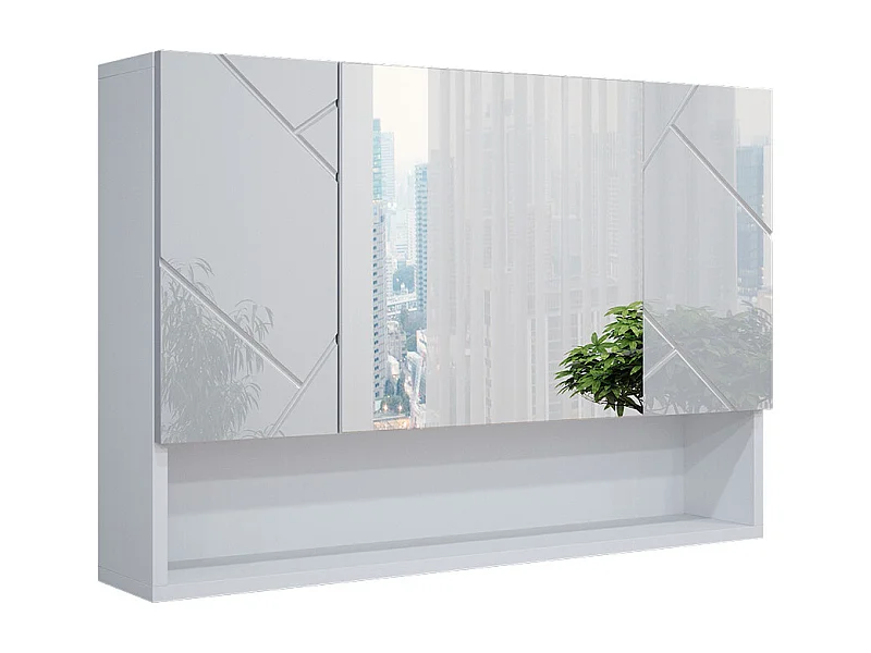 Badspiegelschrank weiß hochglanz 80.1x17x55 irma