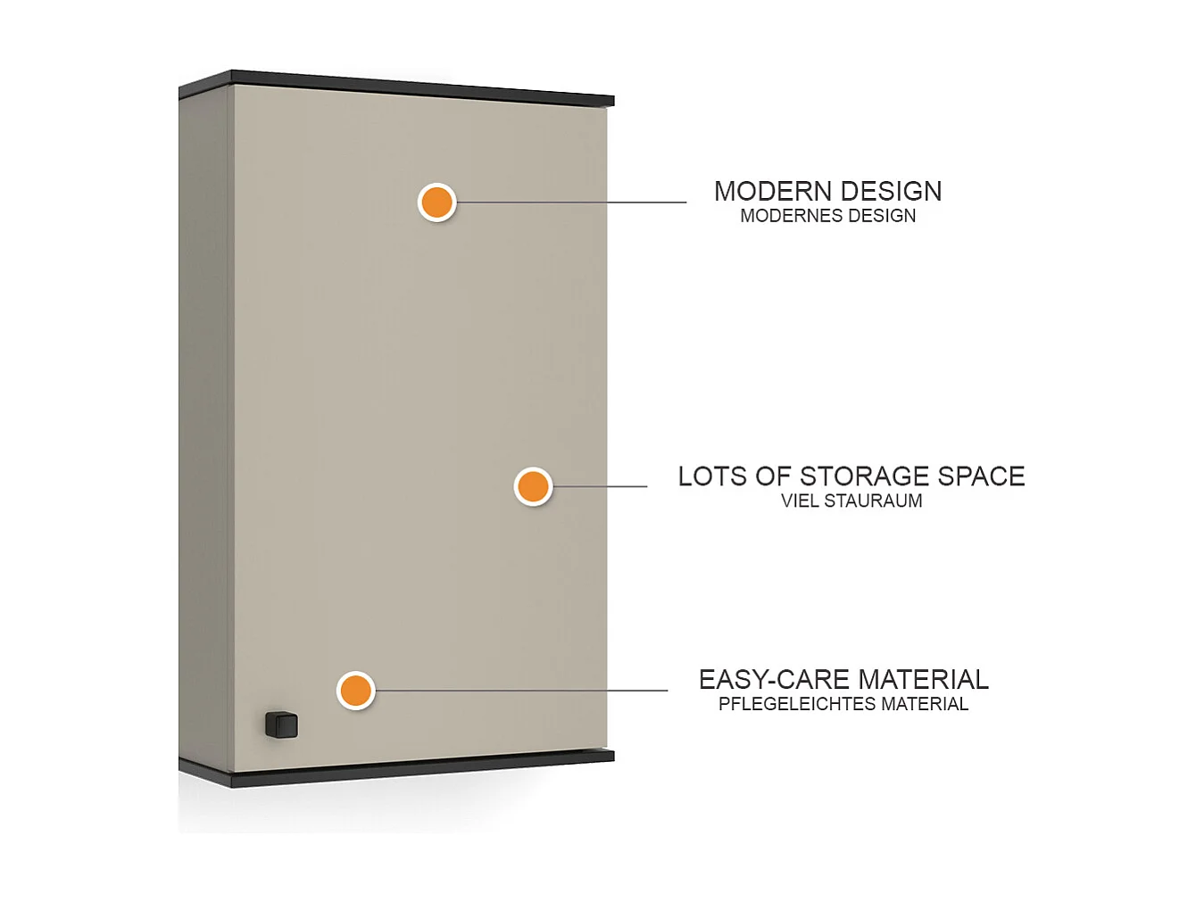 Armoire de salle de bain grège 37x24x60 joli