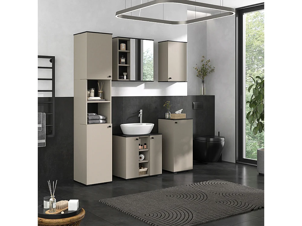 Armoire de salle de bain grège 37x24x60 joli