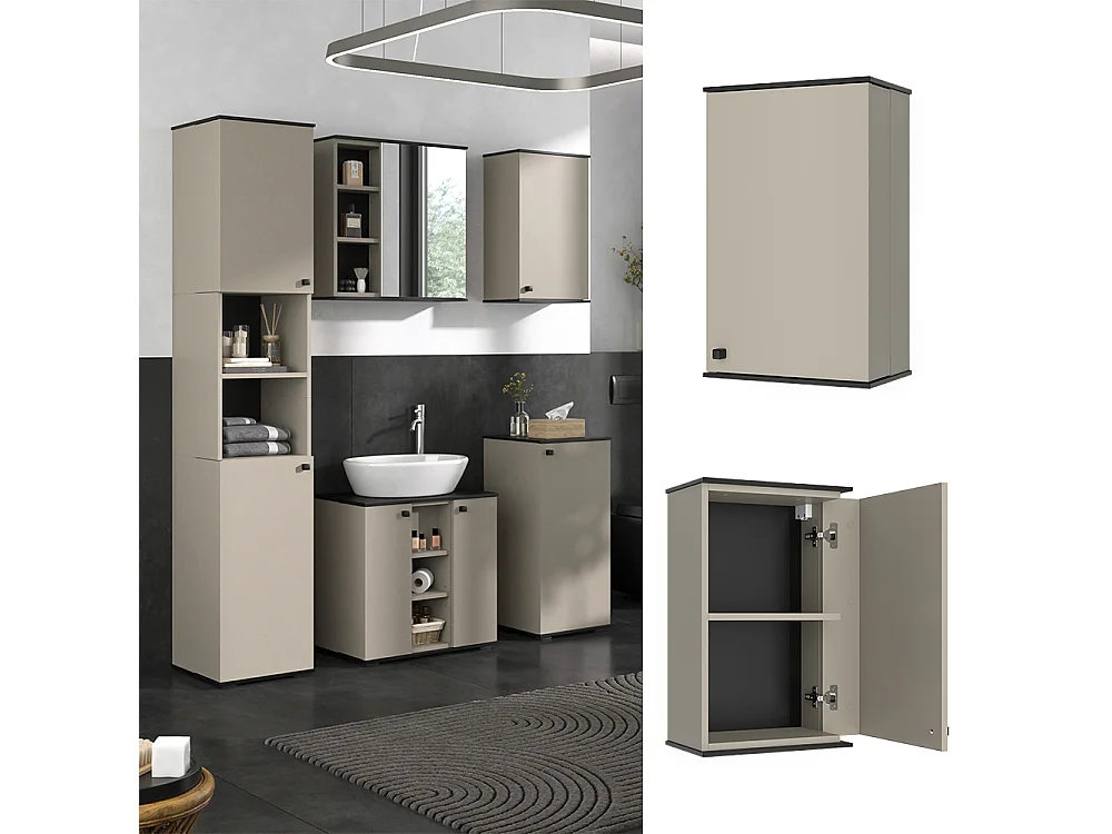 Armoire de salle de bain grège 37x24x60 joli