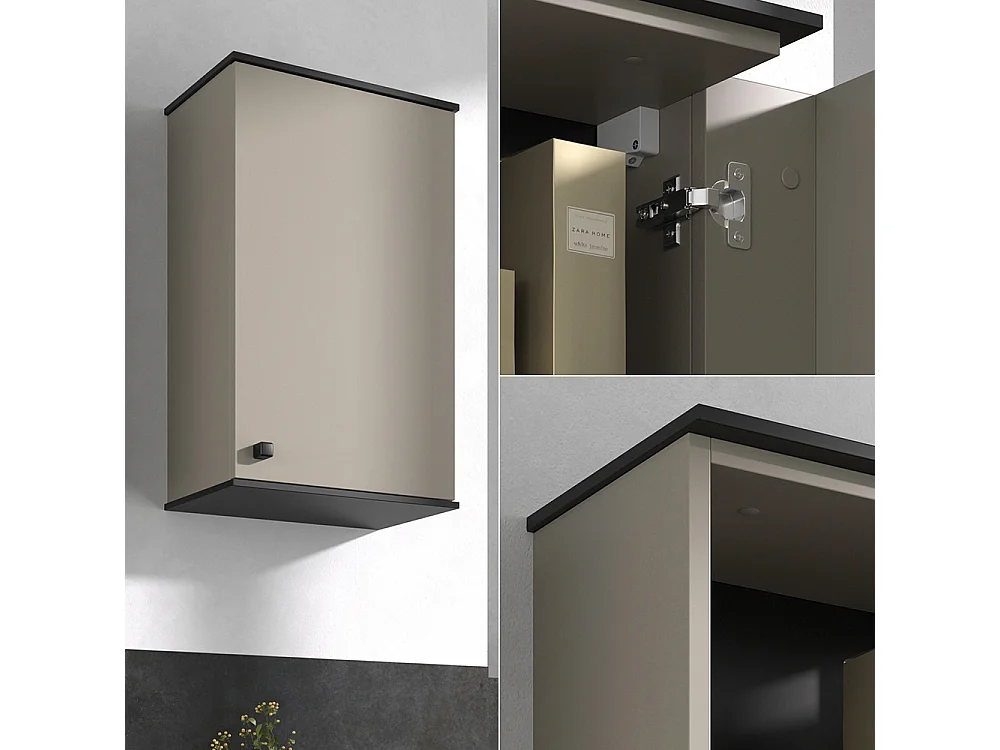 Armoire de salle de bain grège 37x24x60 joli