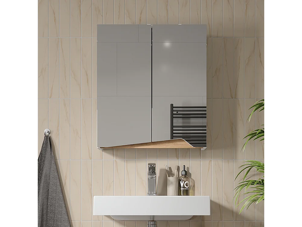 Armoire de toilette blanc/artisan 60x20x67 marelle