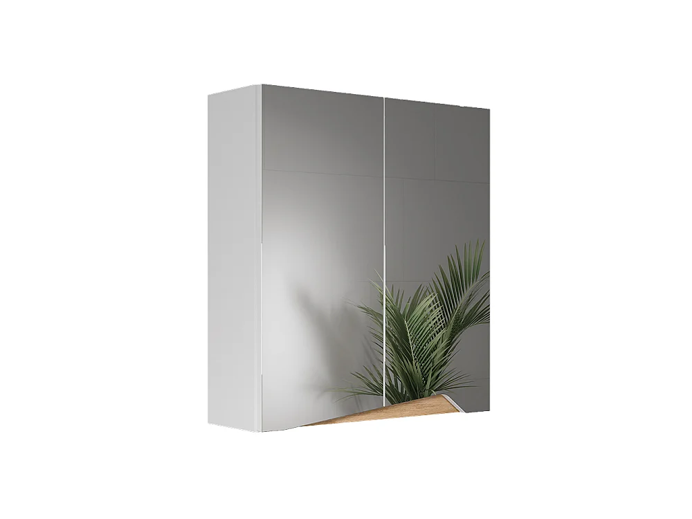 Szafka z lustrem w łazience biały/artystyczny 60x20x67 marelle