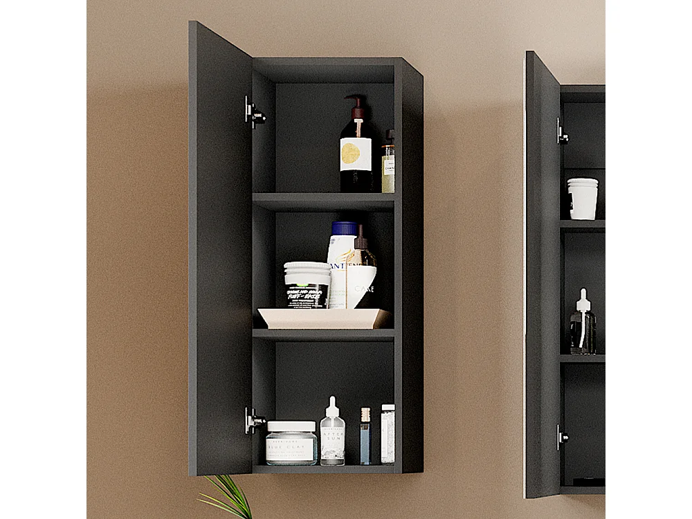 Armario de baño antracita 33x21.6x84 gloria