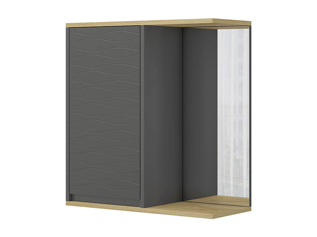 armoire de toilette anthracite 60x24x63 livia
