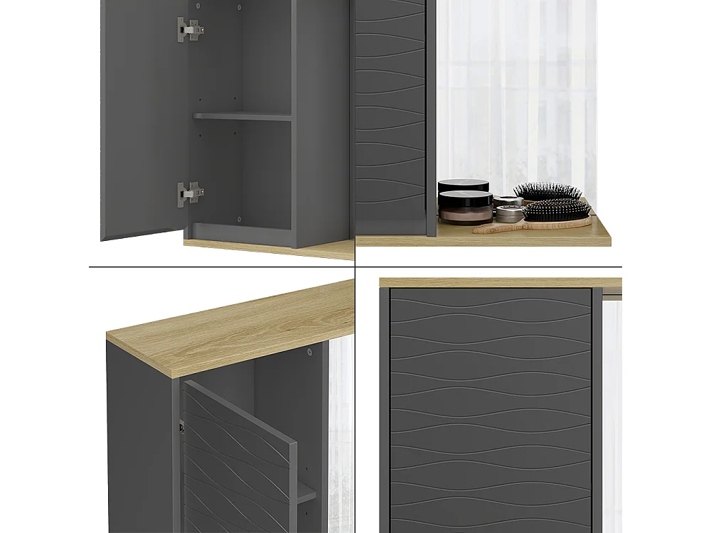 armoire de toilette anthracite 60x24x63 livia