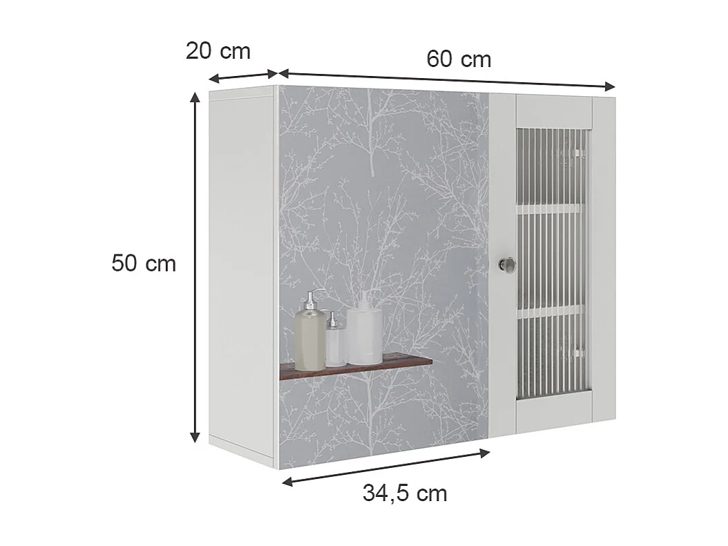 Armario con espejo para baño blanco 60x20x50 malte