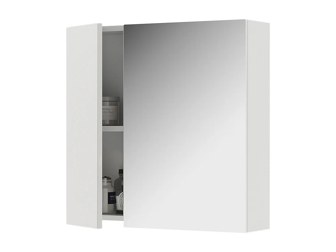 Armario con espejo para baño blanco 60x16.4x59.2 leopold