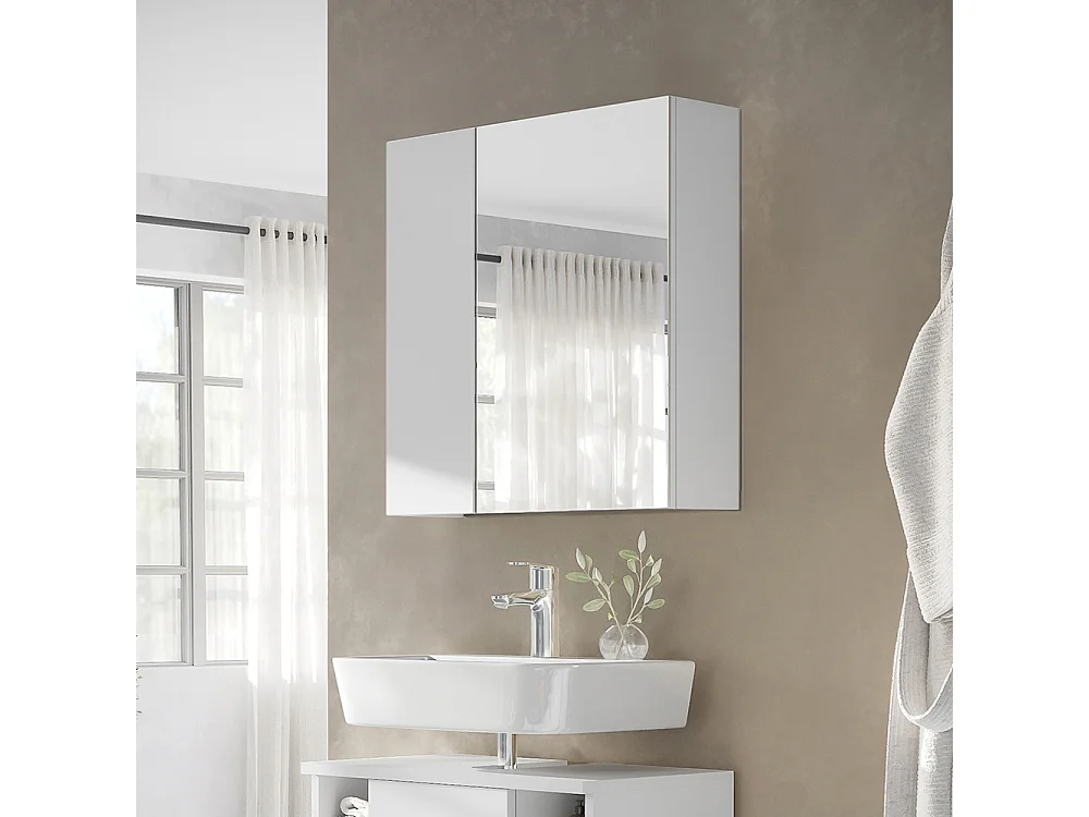 Armoire de toilette blanc 60x16.4x59.2 leopold