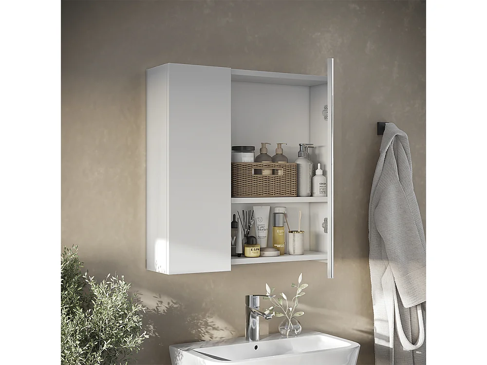 Armoire de toilette blanc 60x16.4x59.2 leopold