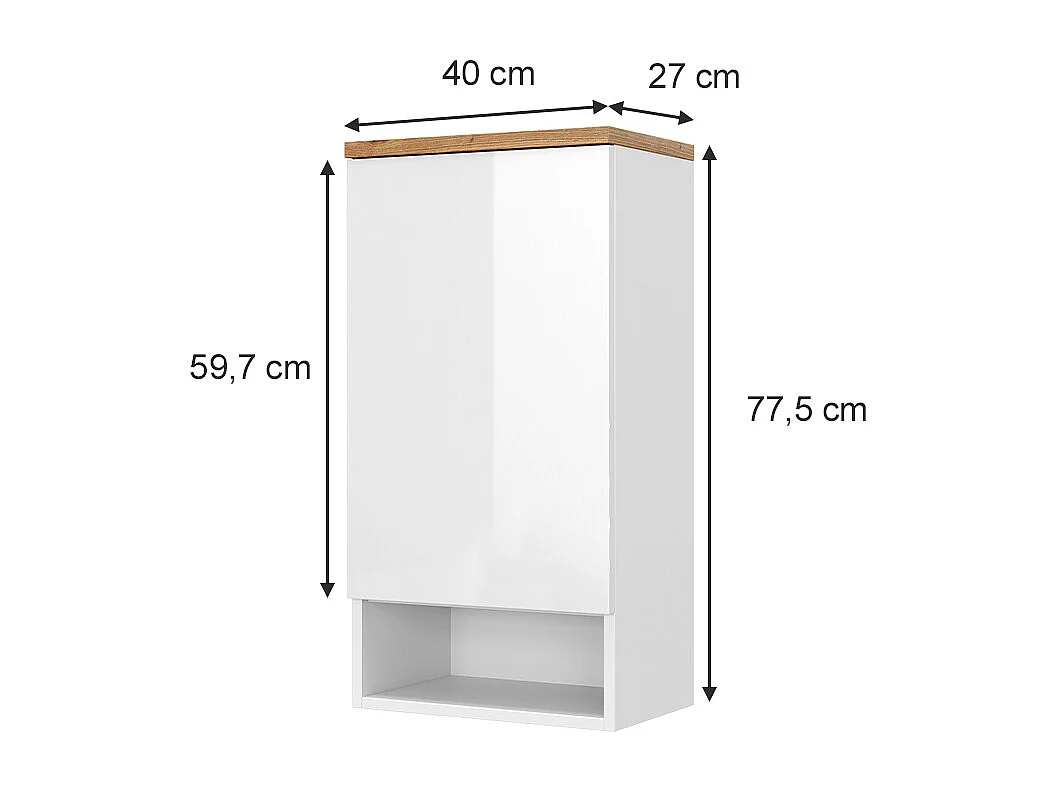 Armario de baño blanco 40x27x77.5 eden