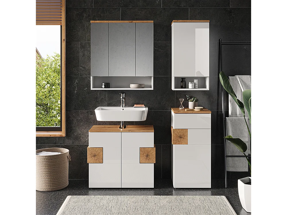 Armario de baño blanco 40x27x77.5 eden